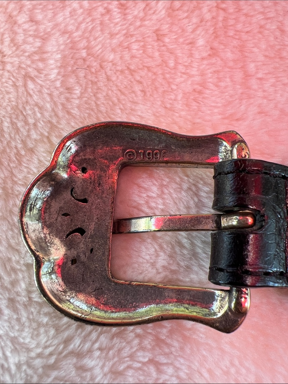 Vintage 1996 Brighton Black Braided Leather Belt with Decorative Silver Buckle - Picture 7 of 9